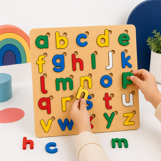 Small ABC Wooden Puzzle Board for Kids | Educational MDF Alphabet Learning Toy